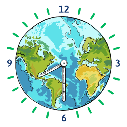 Global healthcare clock representing RCS7 Health medical billing and revenue cycle management services worldwide