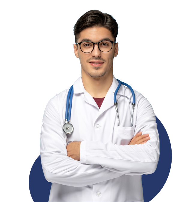 Medical coder working with patient records and coding software