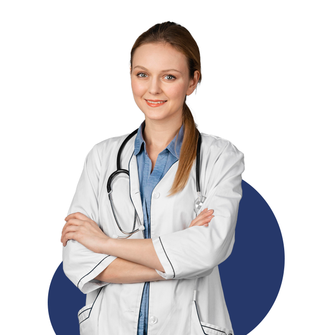 Medical analyst analyzing healthcare data trends on computer screen