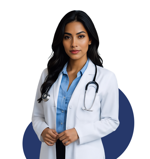 Medical analyst analyzing healthcare data trends on computer screen